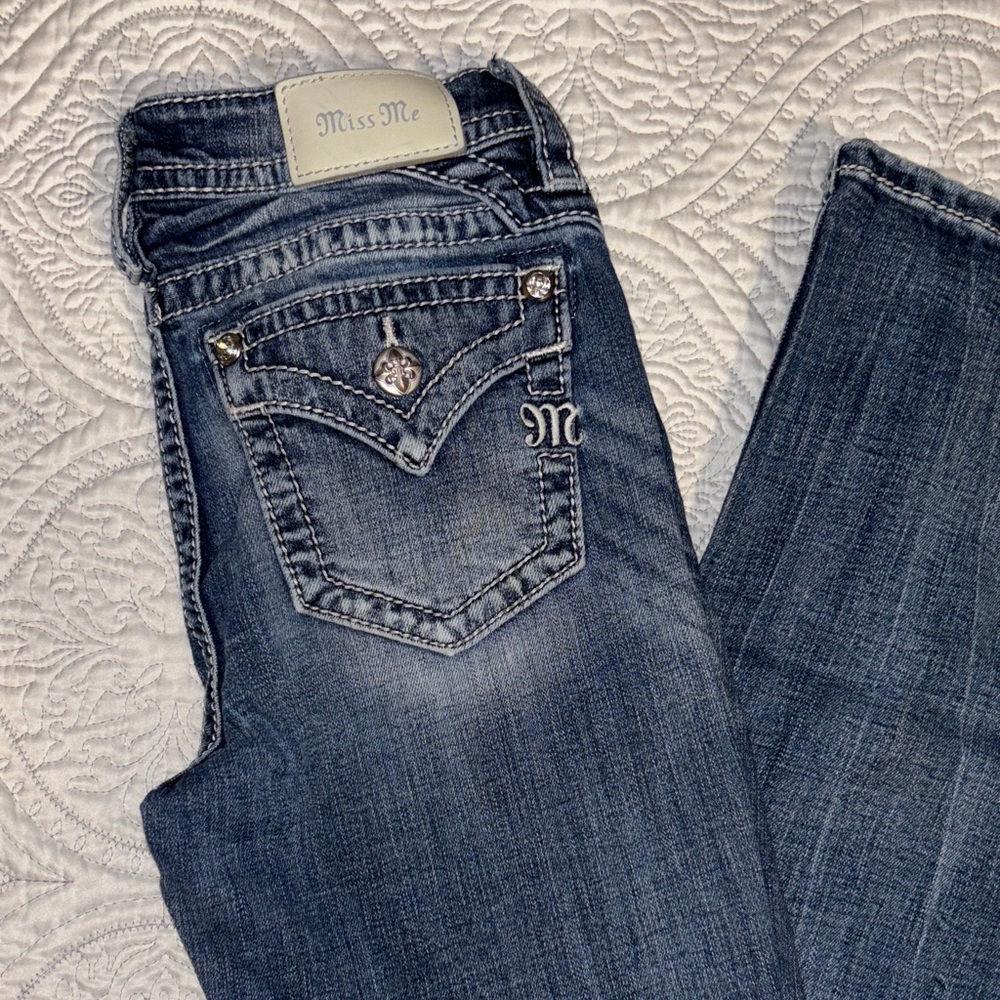 Miss Me Women's Dark Blue Lowrise Boot Cut Jeans